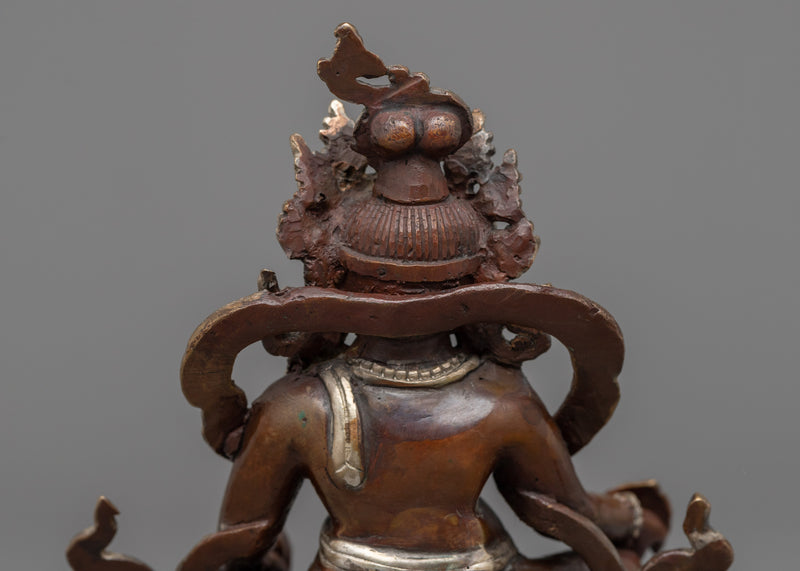 Dzambhala, the Deity of Wealth and Prosperity Sculpture |  Buddhist Oxidized Copper Statue