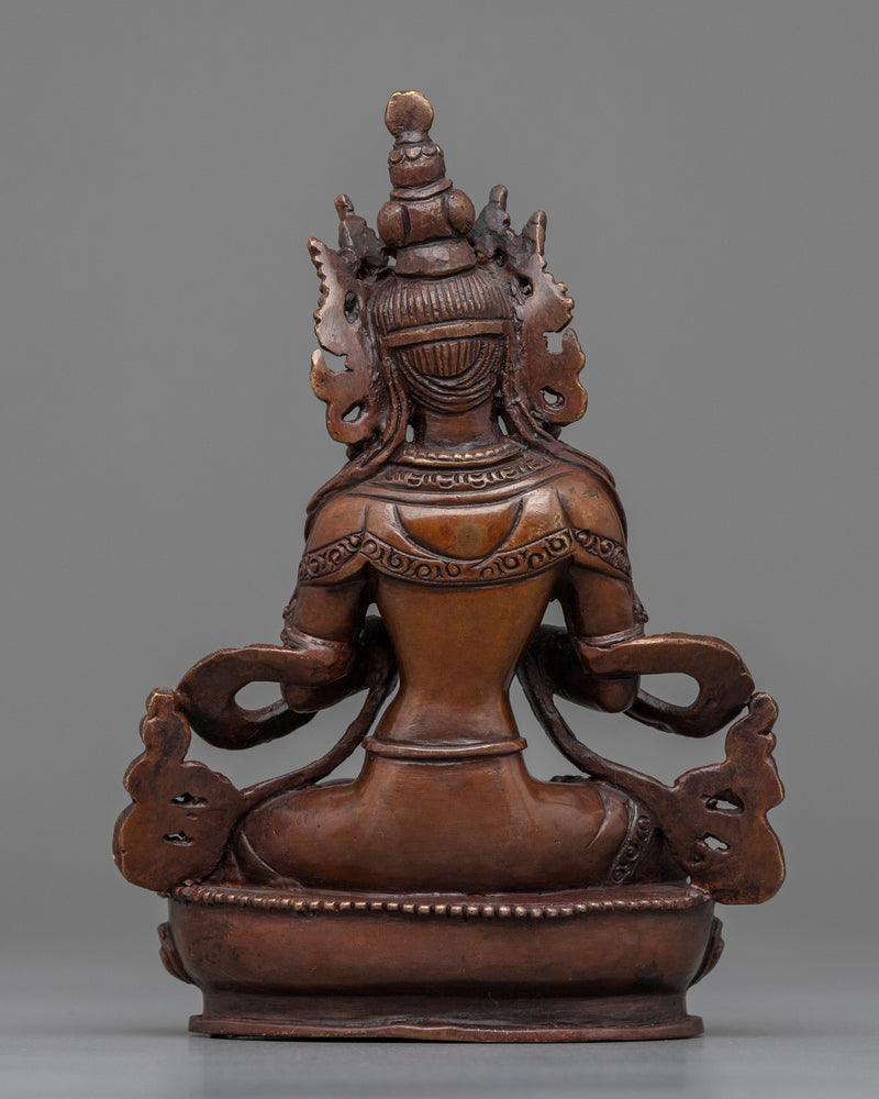 Handcrafted Vajradhara Statue | Buddhist Oxidized Copper Statue