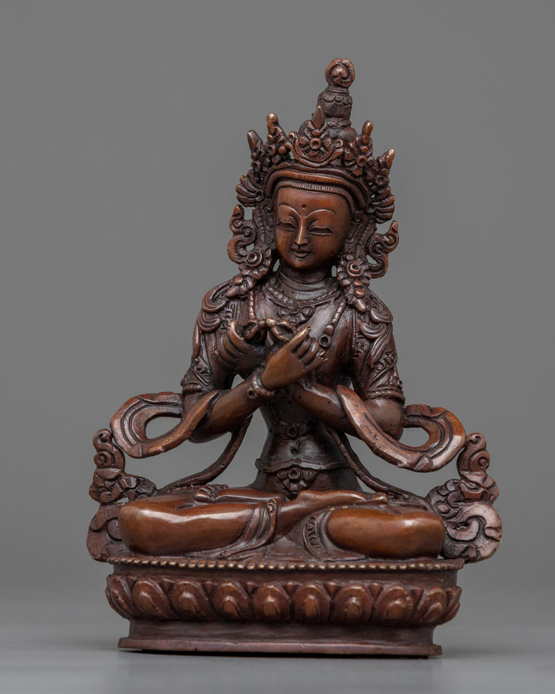 Handcrafted Vajradhara Statue | Buddhist Oxidized Copper Statue