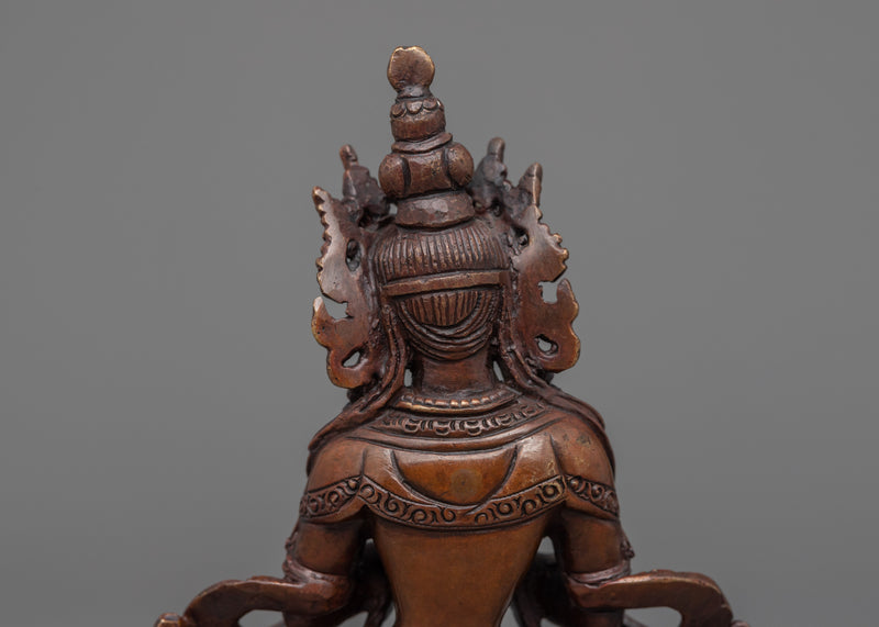 Handcrafted Vajradhara Statue | Buddhist Oxidized Copper Statue