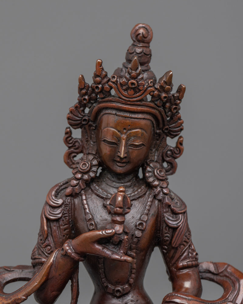 Hand-Carved Vajrasattva Statue | Traditional Tibetan Style Buddhist Statue