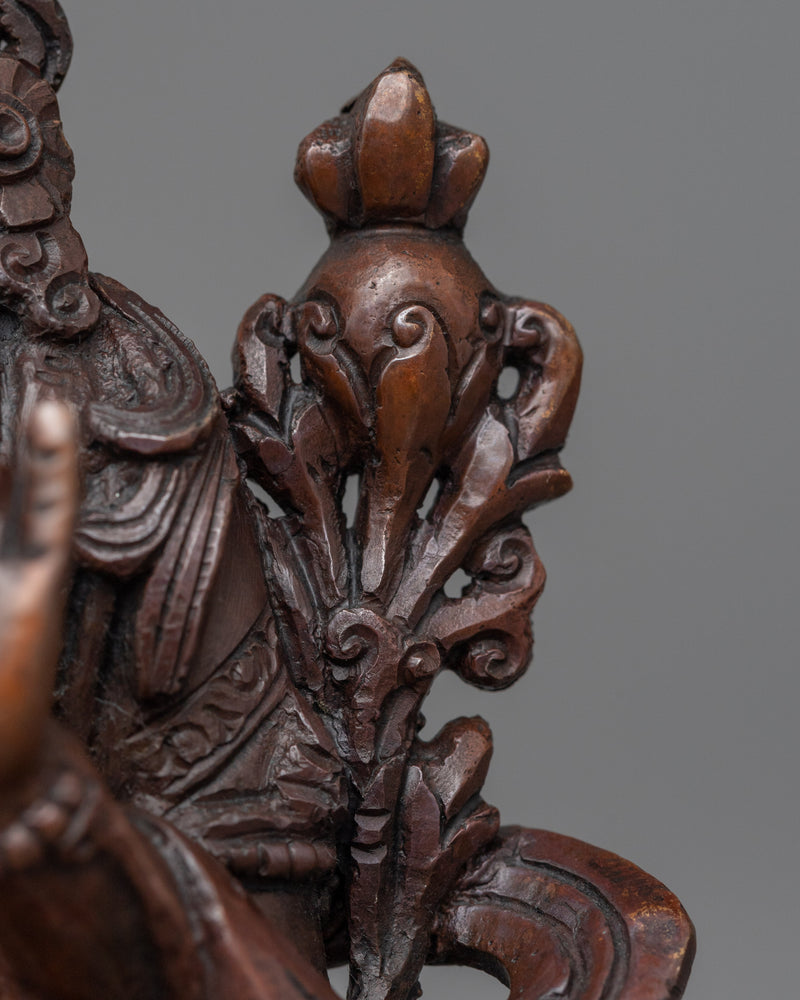 Green Tara Buddha Oxidized Copper Sculpture | Buddhist Statue for Prosperity