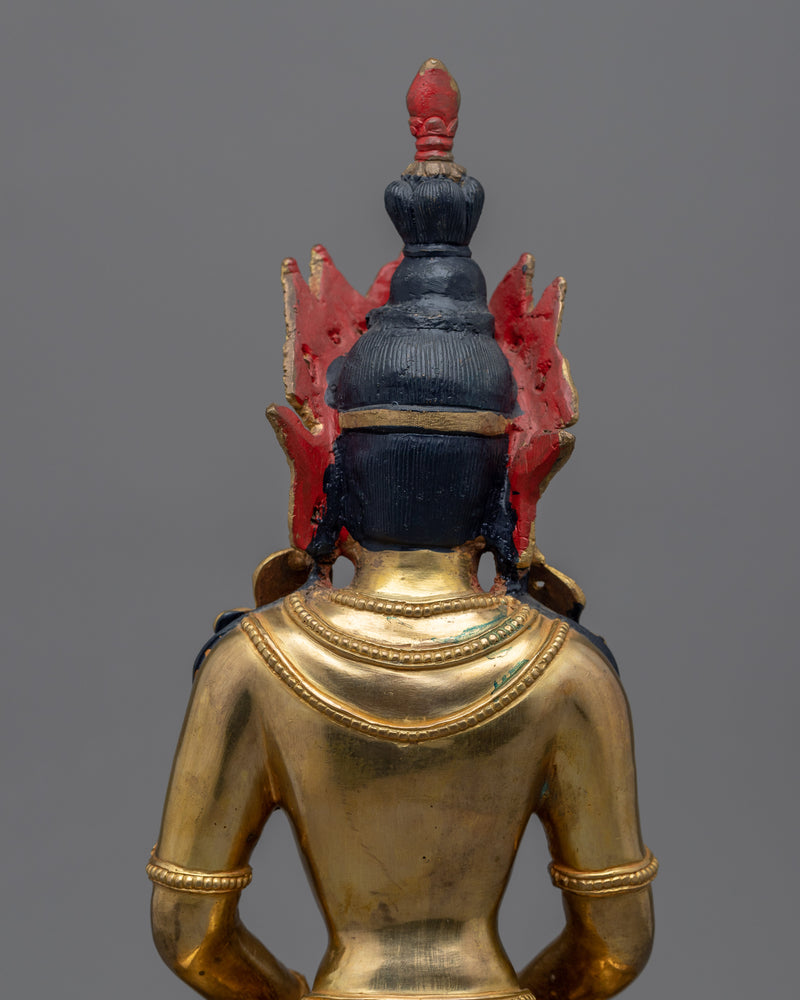 Amitayus of Pure Realm Statue | Gold-Plated Tibetan Buddhist Art