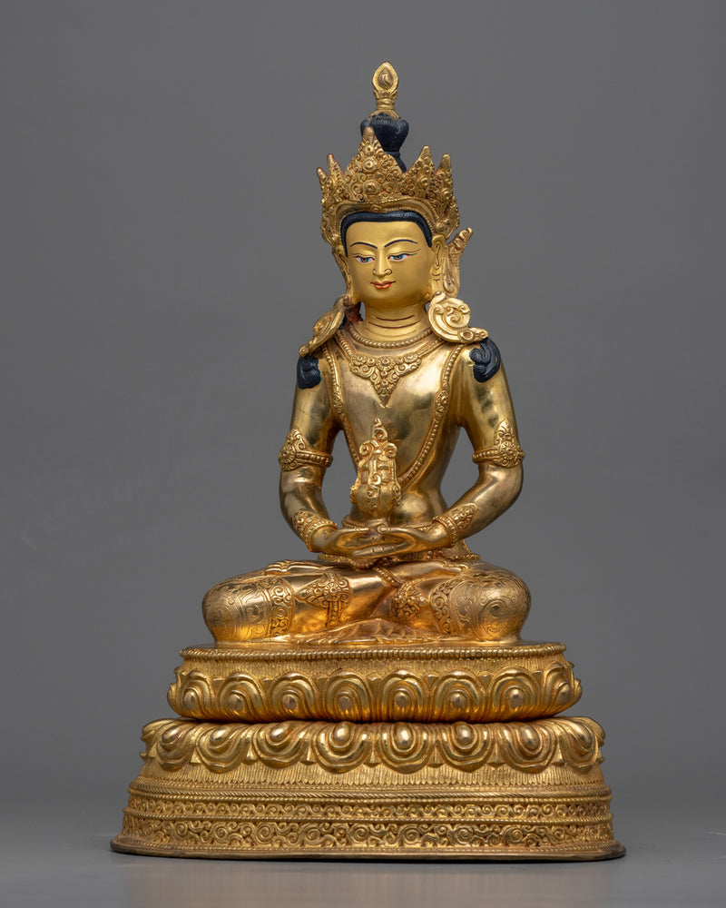 Amitayus of Pure Realm Statue | Gold-Plated Tibetan Buddhist Art