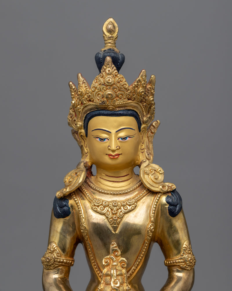 Amitayus of Pure Realm Statue | Gold-Plated Tibetan Buddhist Art