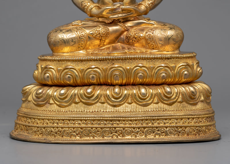 Amitayus of Pure Realm Statue | Gold-Plated Tibetan Buddhist Art