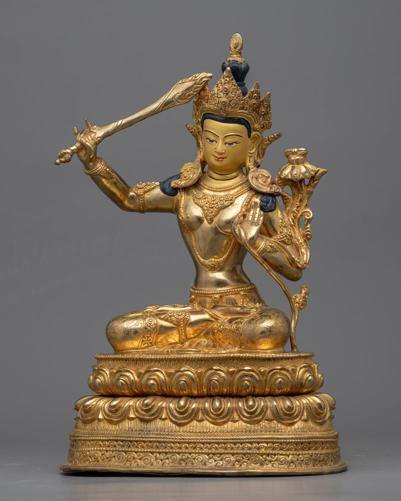 Sword Wielding Manjushri Statue | Bodhisattva of Supreme Wisdom