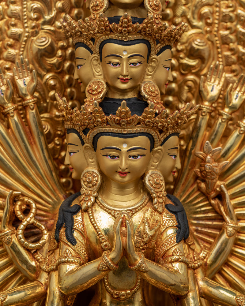 Chenrezig with 1000 Arms Statue | Hand-Carved Bodhisattva Statue