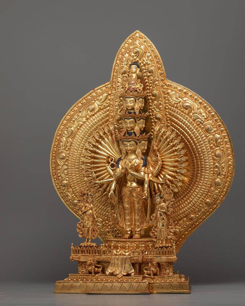 Chenrezig with 1000 Arms Statue | Hand-Carved Bodhisattva Statue