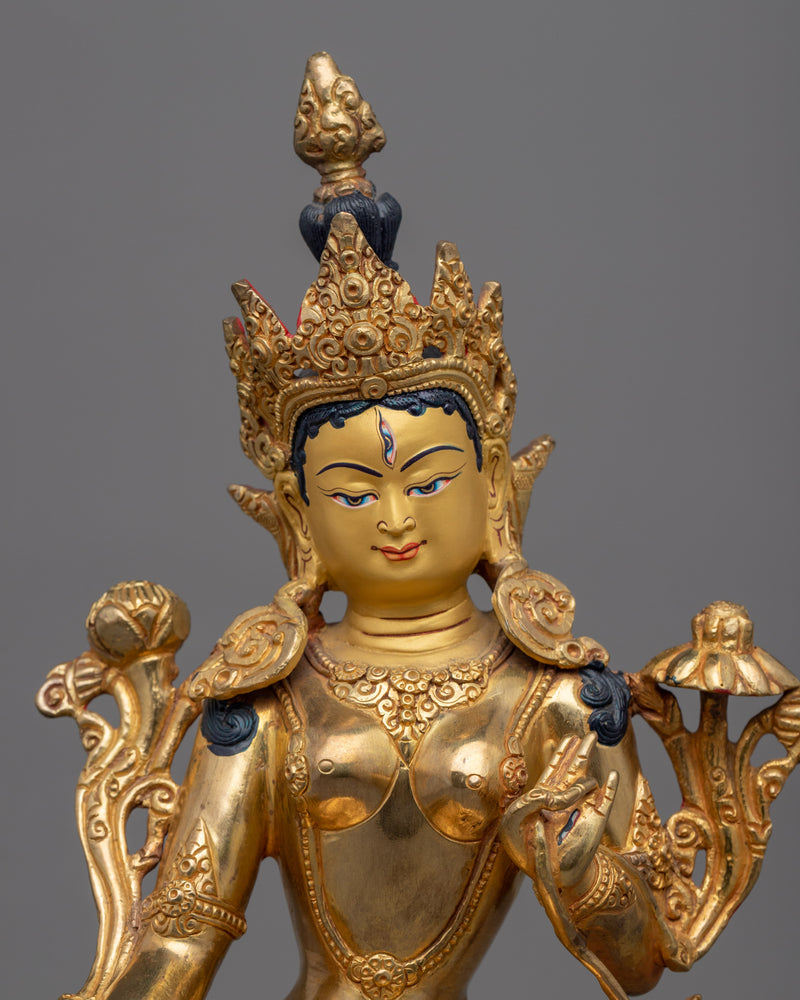 White Tara Statue for Meditation and Ritual | Traditional Himalayan Religious Statue