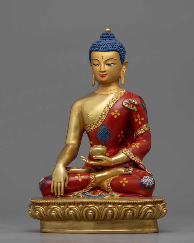 Buddha Shakyamuni Statue | Traditional Gold-Plated Himalayan Art