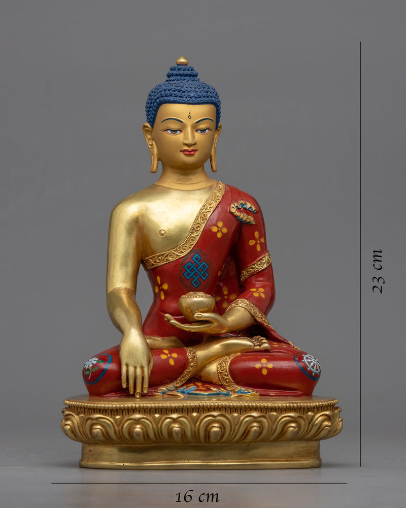 Buddha Shakyamuni Statue | Traditional Gold-Plated Himalayan Art