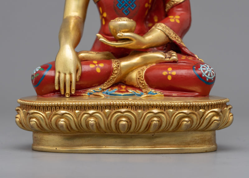 Buddha Shakyamuni Statue | Traditional Gold-Plated Himalayan Art