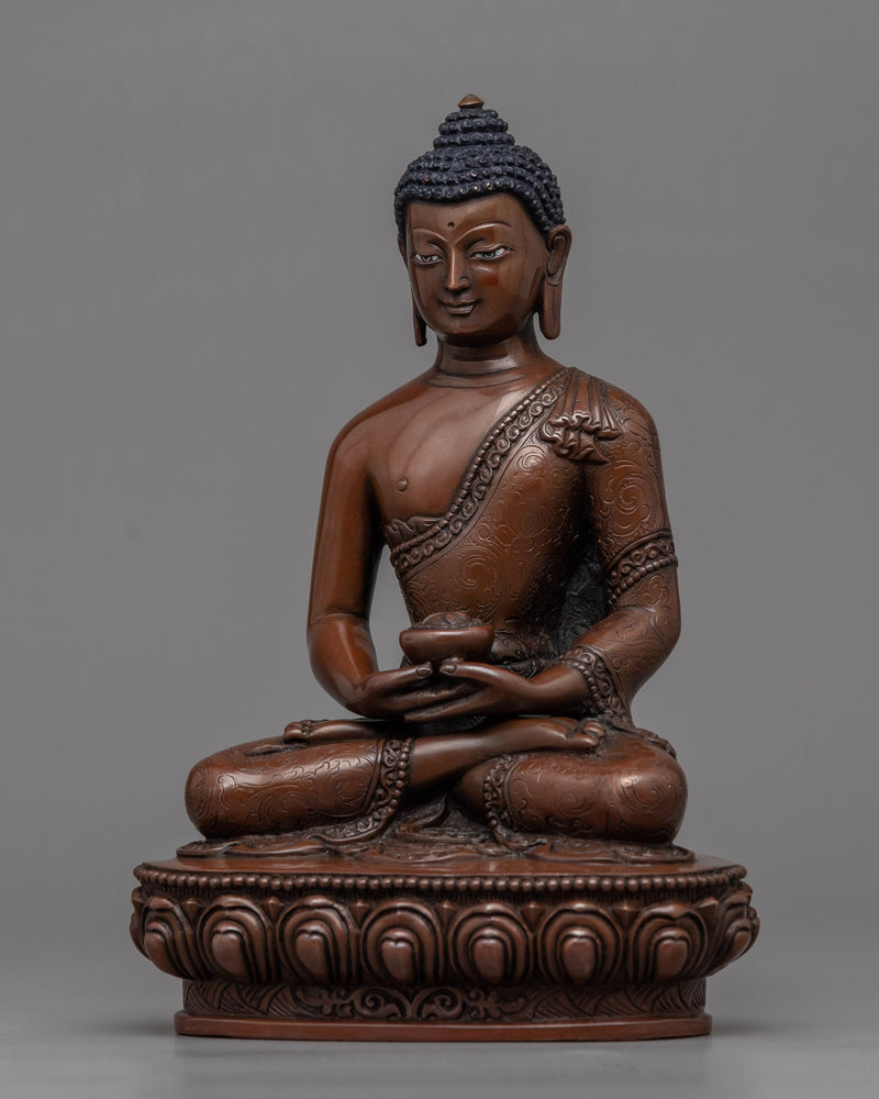 Amitabha Buddha Oxidized Copper Statue | Handmade in Nepal, Himalayan Buddhist Art