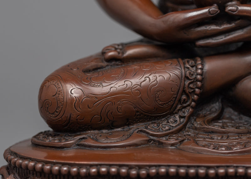 Amitabha Buddha Oxidized Copper Statue | Handmade in Nepal, Himalayan Buddhist Art