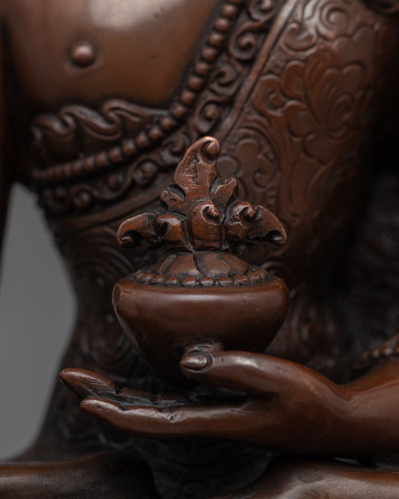 Medicine Buddha Statue for Healing | Buddhist Oxidized Copper Statue