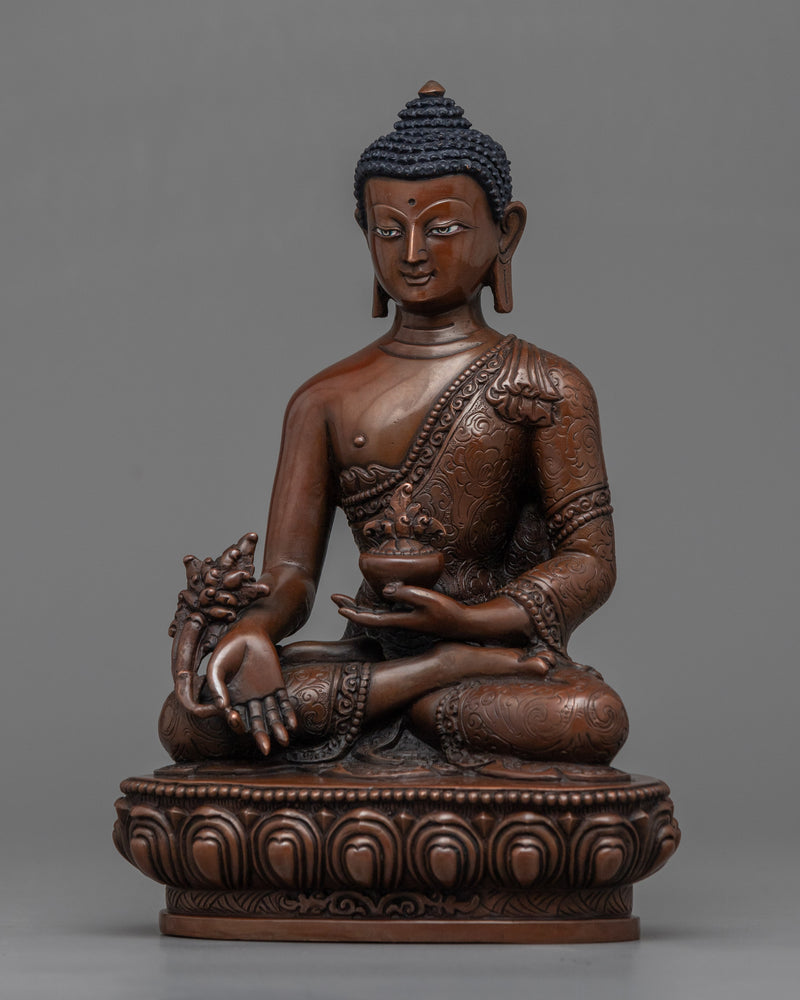 Medicine Buddha Statue for Healing | Buddhist Oxidized Copper Statue