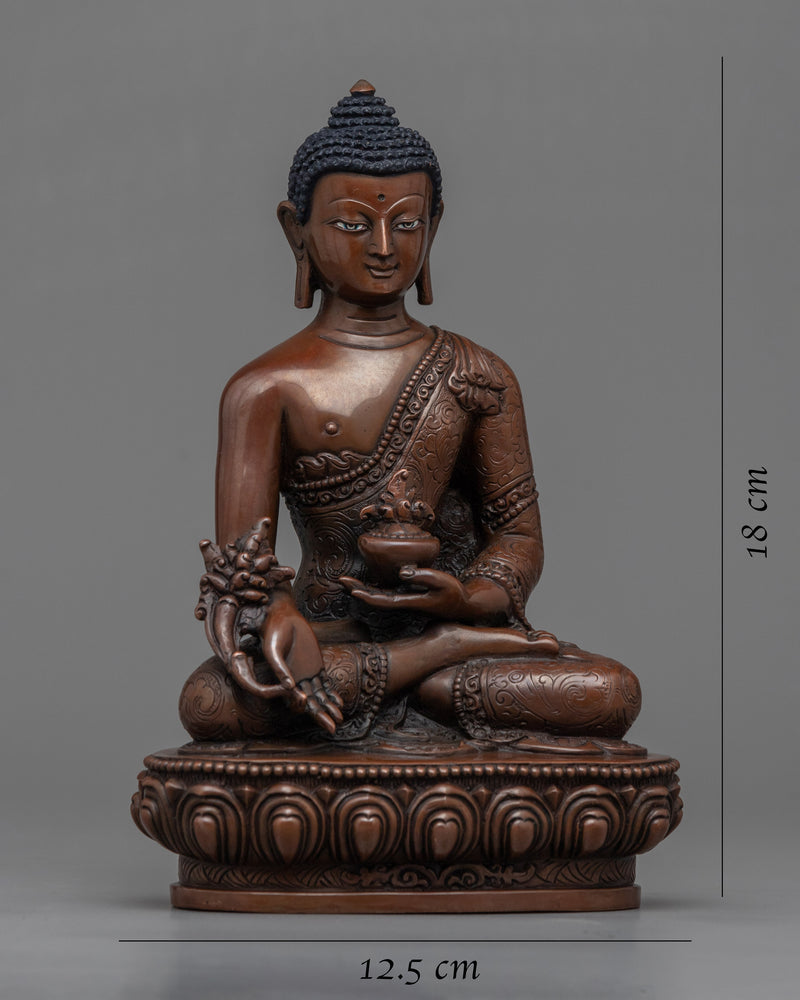 Medicine Buddha Statue for Healing | Buddhist Oxidized Copper Statue