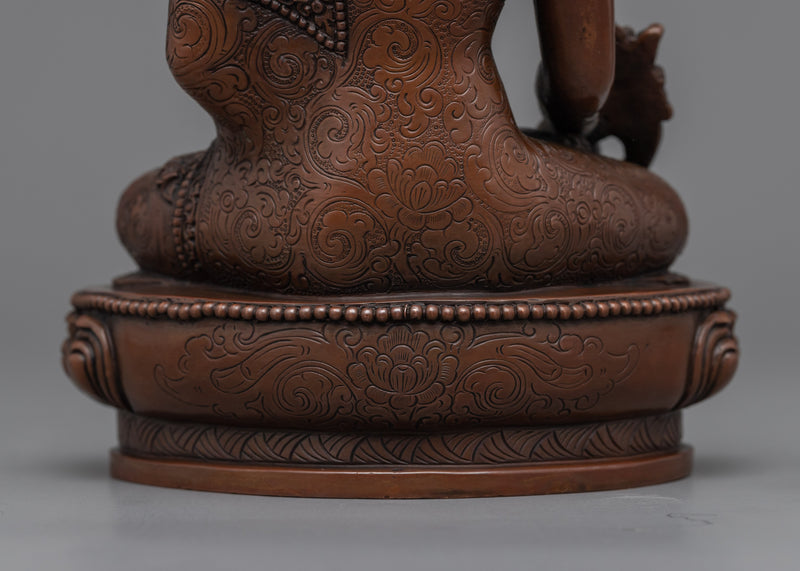 Medicine Buddha Statue for Healing | Buddhist Oxidized Copper Statue