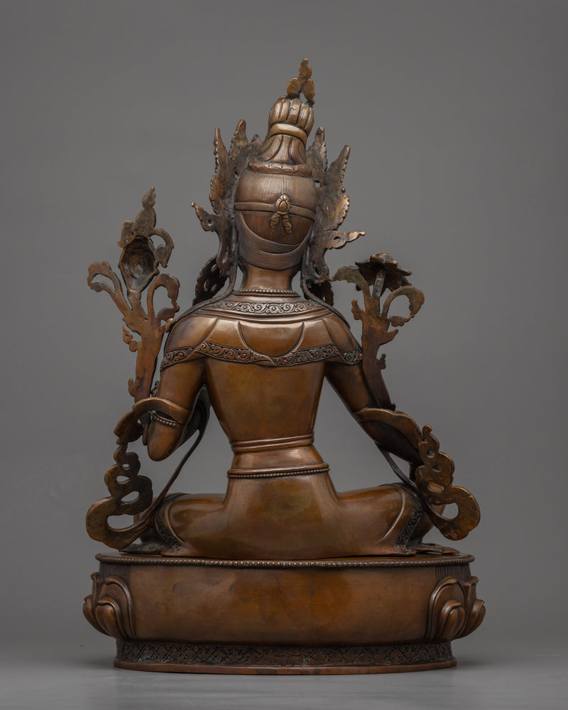 Green Tara Sculpture for Prosperity | Beautiful Bodhisattva Green Tara Statue