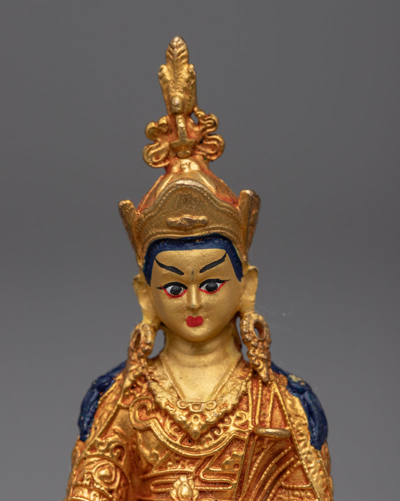 Guru Rinpoche Mantra Practice Sculpture | Small Buddhist Statue Made in Nepal