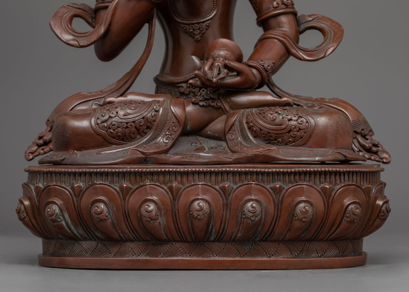 Vajrasattva Oxidized Copper Statue | Bodhisattva Sculpture Made in Nepal