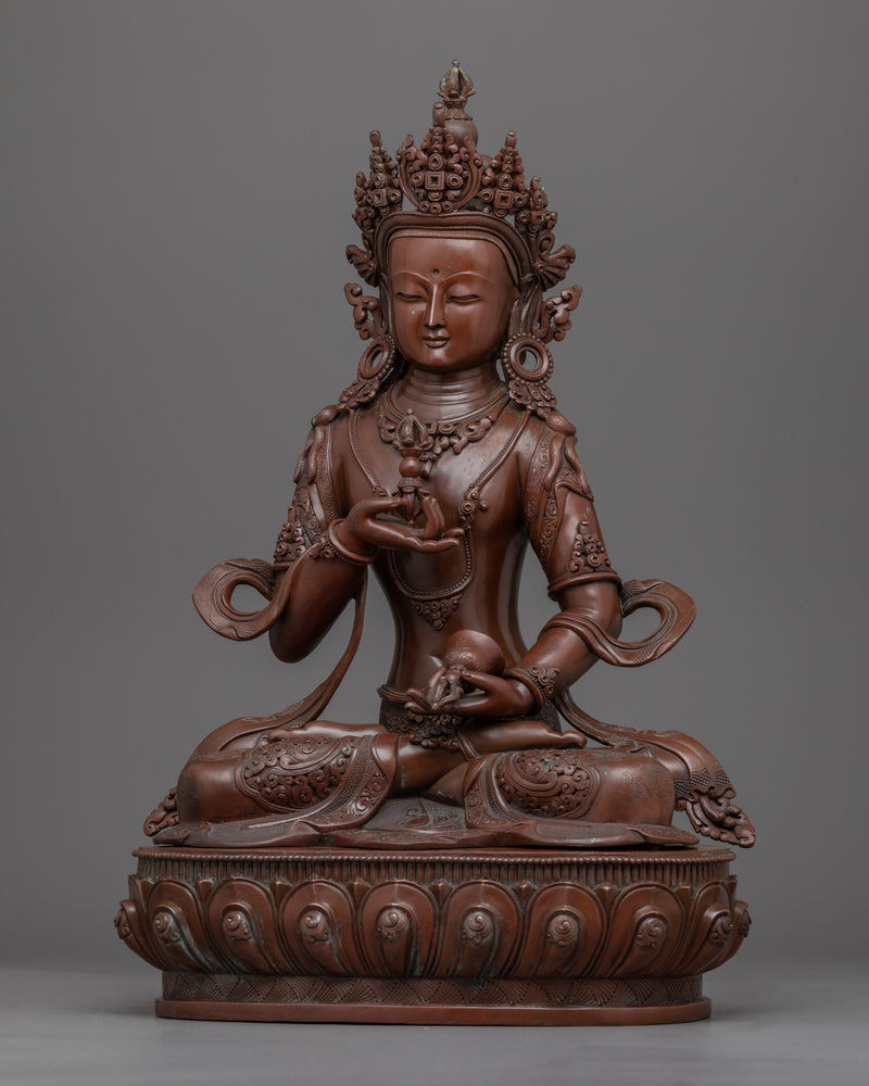 Vajrasattva Oxidized Copper Statue | Bodhisattva Sculpture Made in Nepal