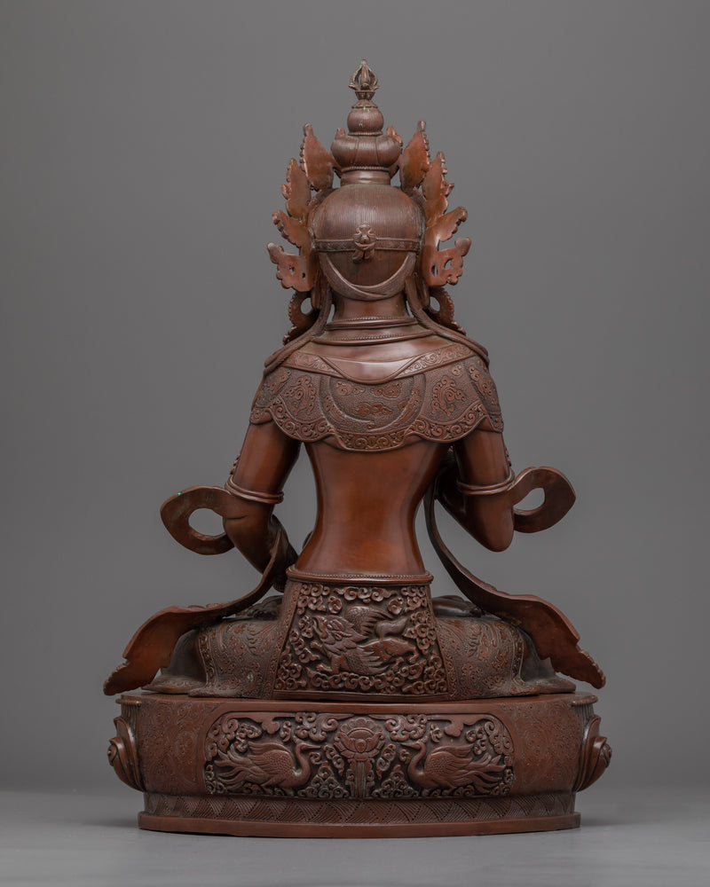 Vajrasattva Oxidized Copper Statue | Bodhisattva Sculpture Made in Nepal