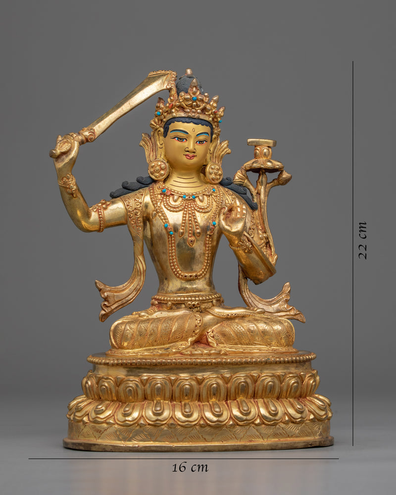 Manjushri Prayer Bodhicitta Practice Statue | Handmade Buddhist Statue for Meditation