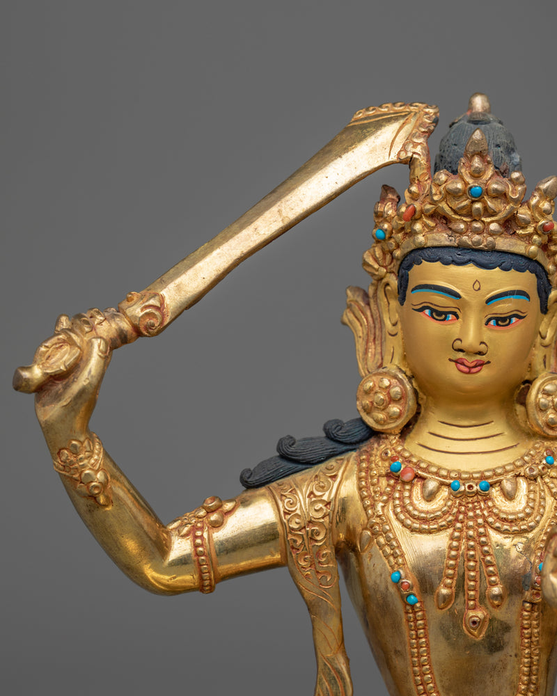 Manjushri Prayer Bodhicitta Practice Statue | Handmade Buddhist Statue for Meditation