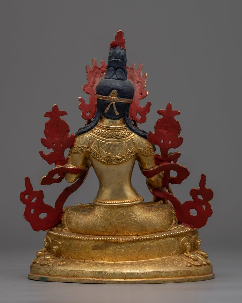 White Tara Statue for Meditative Purpose | Gold-Plated Himalayan Art