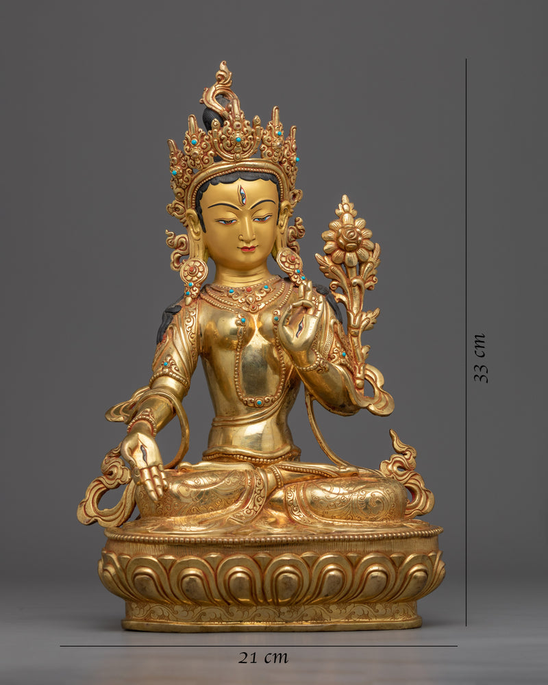 White Tara, Bodhisattva of Compassion Sculpture | Himalayan Handmade Buddhist Sculptures