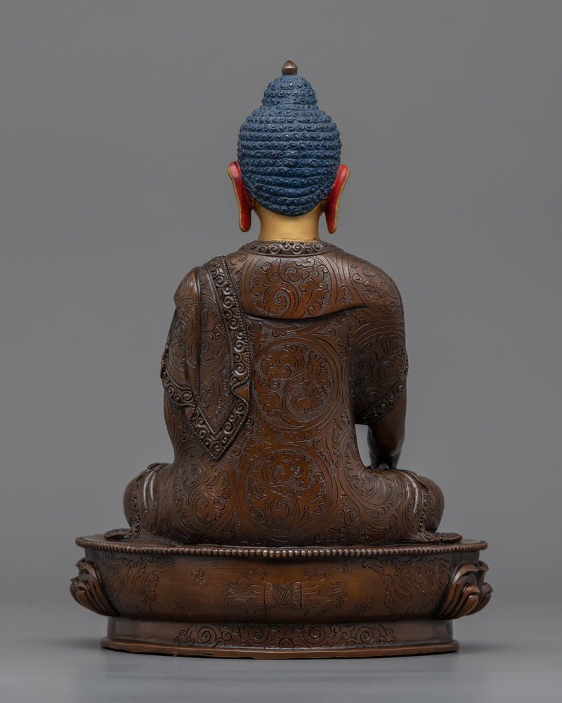 Buddha Shakyamuni Statue | Buddhist Oxidized Copper Statue