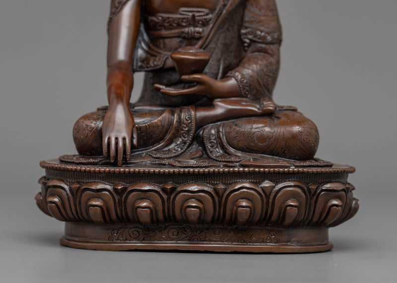 Buddha Shakyamuni Statue | Buddhist Oxidized Copper Statue