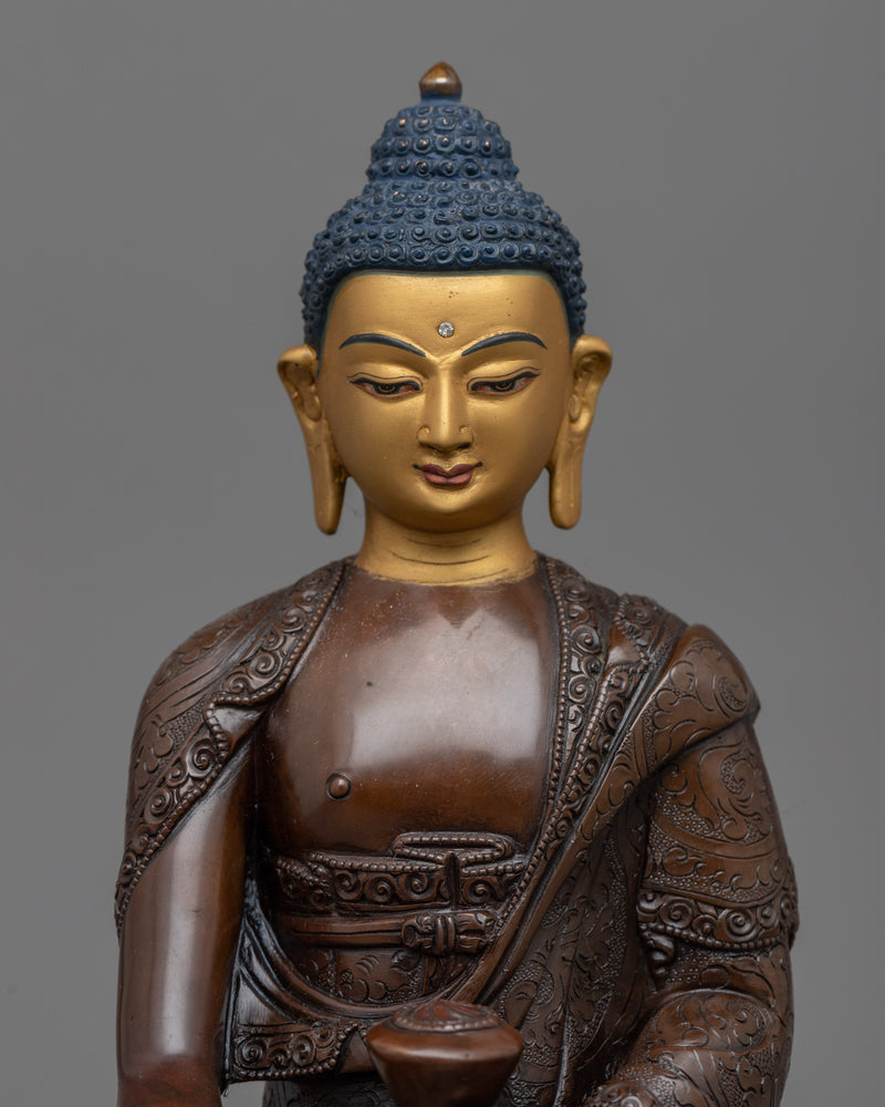 Buddha Shakyamuni Statue | Buddhist Oxidized Copper Statue