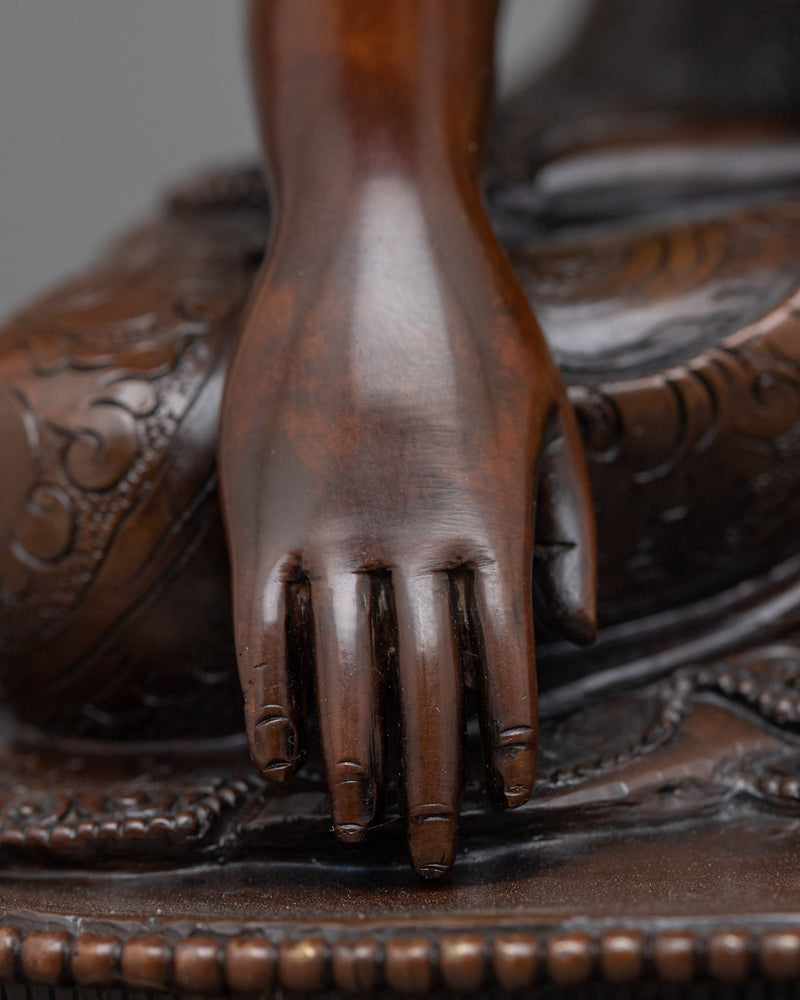 Buddha Shakyamuni Statue | Buddhist Oxidized Copper Statue