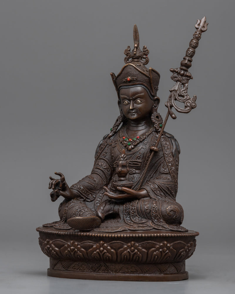 Guru Rinpoche Statue for Meditation and Ritual | Himalayan Traditional Buddhist Artwork