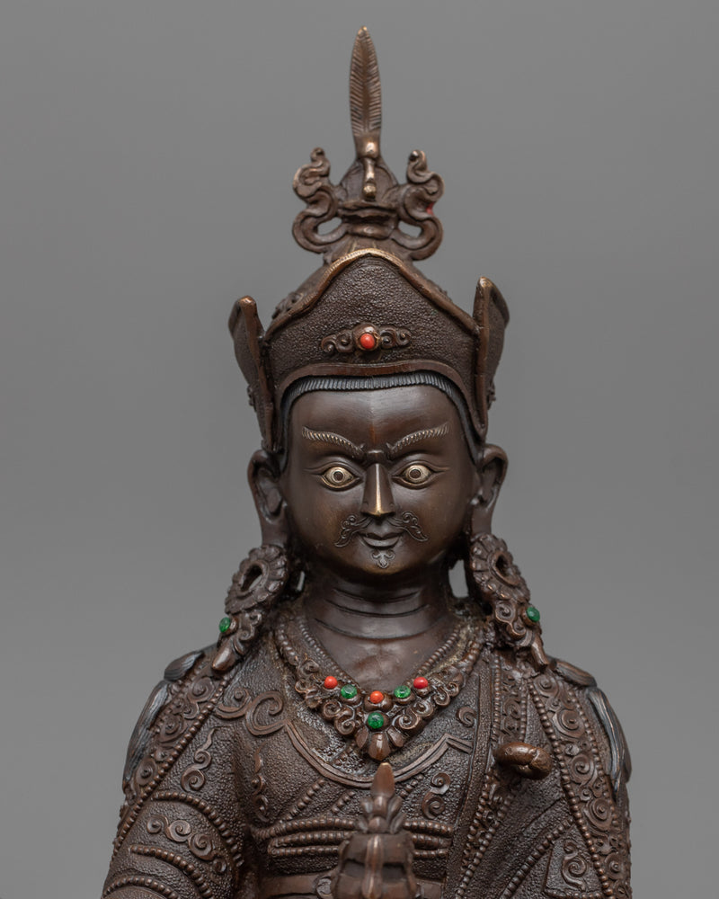 Guru Rinpoche Statue for Meditation and Ritual | Himalayan Traditional Buddhist Artwork