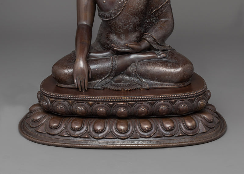 Tibetan Shakyamuni Buddha Statue | Buddhist Oxidized Copper Handmade in Nepal