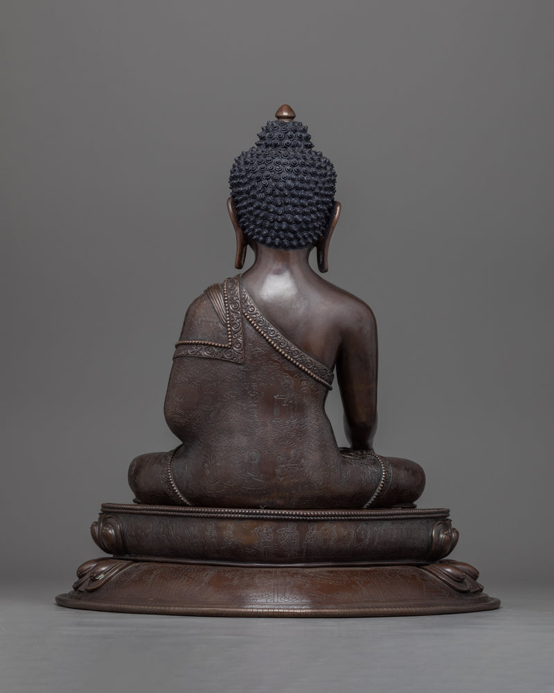 Tibetan Shakyamuni Buddha Statue | Buddhist Oxidized Copper Handmade in Nepal