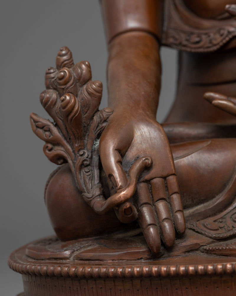 The Medicine Buddha Statue for Healing | Buddhist Oxidized Copper Statue