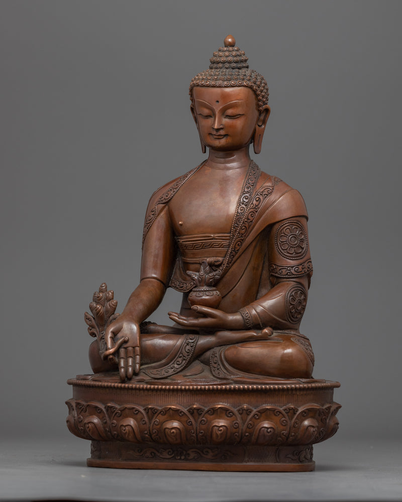 The Medicine Buddha Statue for Healing | Buddhist Oxidized Copper Statue