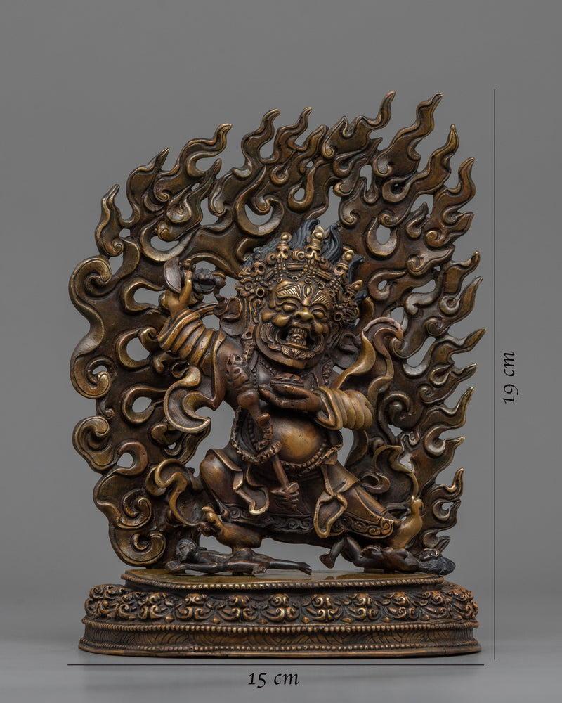 Bernagchen Mahakala Statue | Buddhist Oxidized Copper Statue