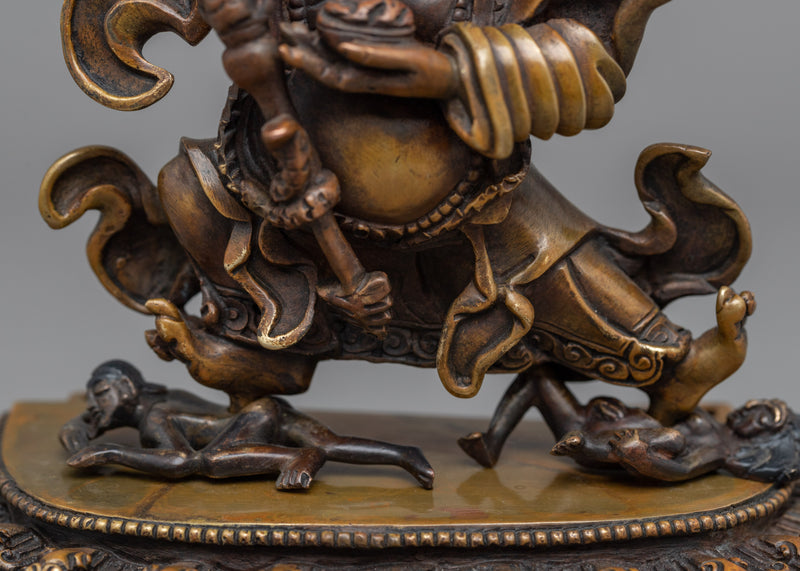 Bernagchen Mahakala Statue | Buddhist Oxidized Copper Statue