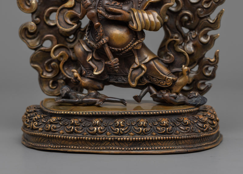 Bernagchen Mahakala Statue | Buddhist Oxidized Copper Statue