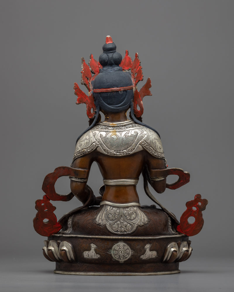 Vajrasattva Practice Scultpure | Bodhisattva Hand-Carved Statue for Meditation