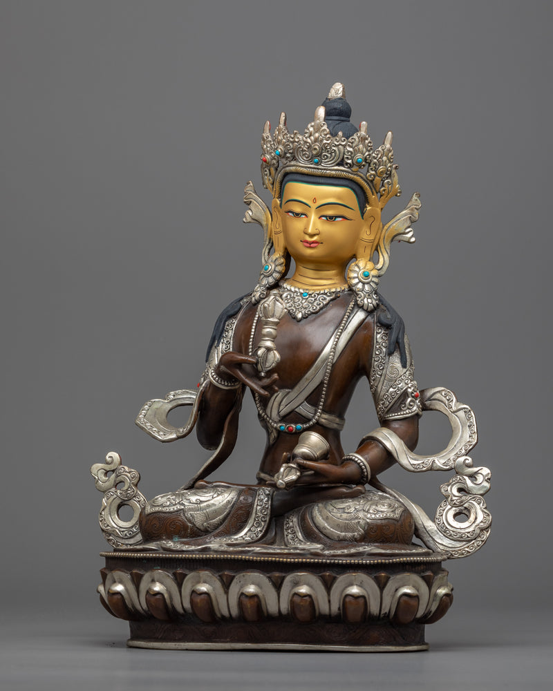 Vajrasattva Practice Scultpure | Bodhisattva Hand-Carved Statue for Meditation