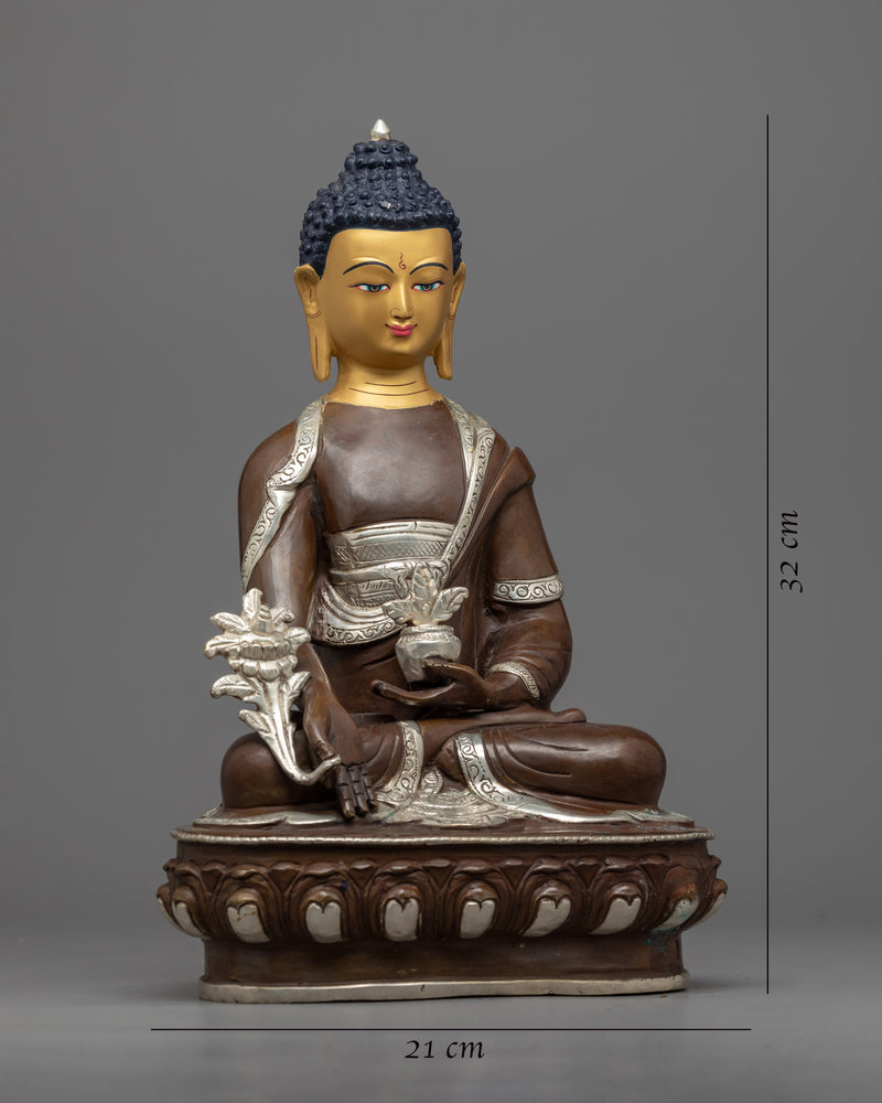 Medicine Buddha Statue | Oxidized Copper Buddhist Sculpture