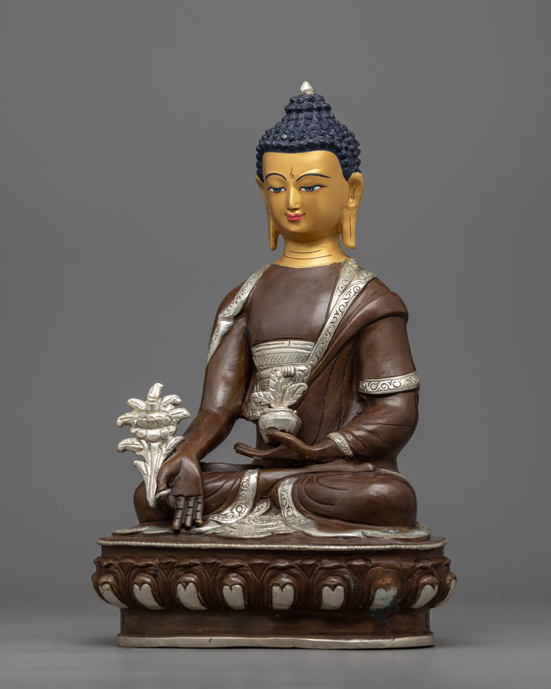 Medicine Buddha Statue | Oxidized Copper Buddhist Sculpture