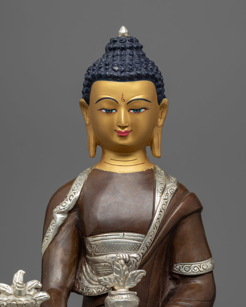 Medicine Buddha Statue | Oxidized Copper Buddhist Sculpture